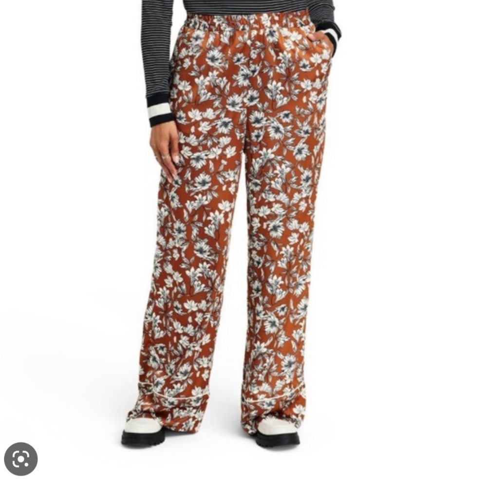 LA LIGNE X TARGET Floral Wide Leg Trousers Pants Size 1X - Like New